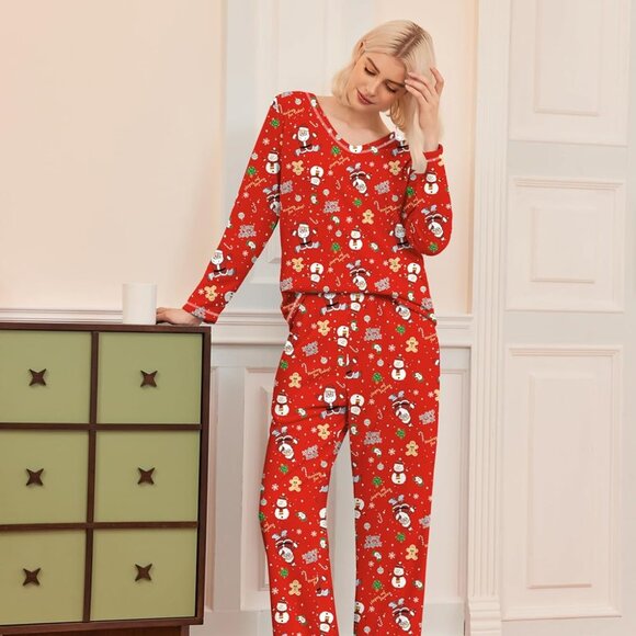 Women's Fuzzy Pajama Set Long Sleeve Lounge Sleepwear Winter Loungewear - Picture 3 of 4